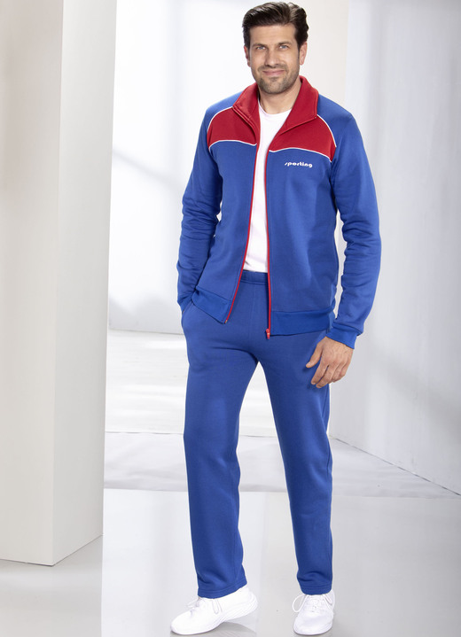 Sport- & Freizeitmode - Freizeitanzug mit Dehnbund, in Größe 024 bis 062, in Farbe ROYALBLAU-ROT Ansicht 2