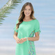 Strandmode - Laurina Kleid mit schimmerndem Druck – Farbe MINT – Ansicht 2 Strandmode - Laurina Kleid mit schimmerndem Druck, in Größe 036 bis 054, in Farbe PINK – Farbe MINT – Ansicht 2