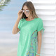 Strandmode - Laurina Kleid mit schimmerndem Druck – Farbe MINT – Ansicht 1 Strandmode - Laurina Kleid mit schimmerndem Druck, in Größe 036 bis 054, in Farbe PINK – Farbe MINT – Ansicht 1