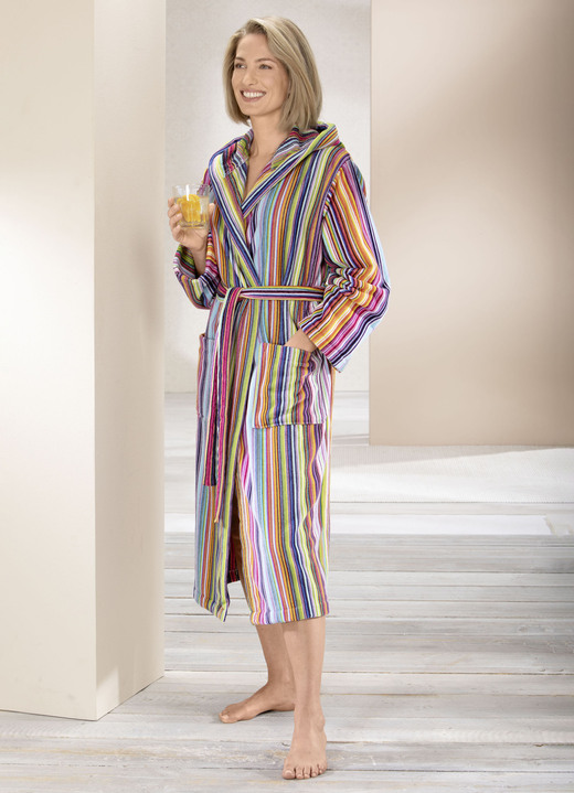 Bademäntel - Bademantel mit Kapuze, in Größe L (44/46) bis XXL (52/54), in Farbe MULTICOLOR Ansicht 4