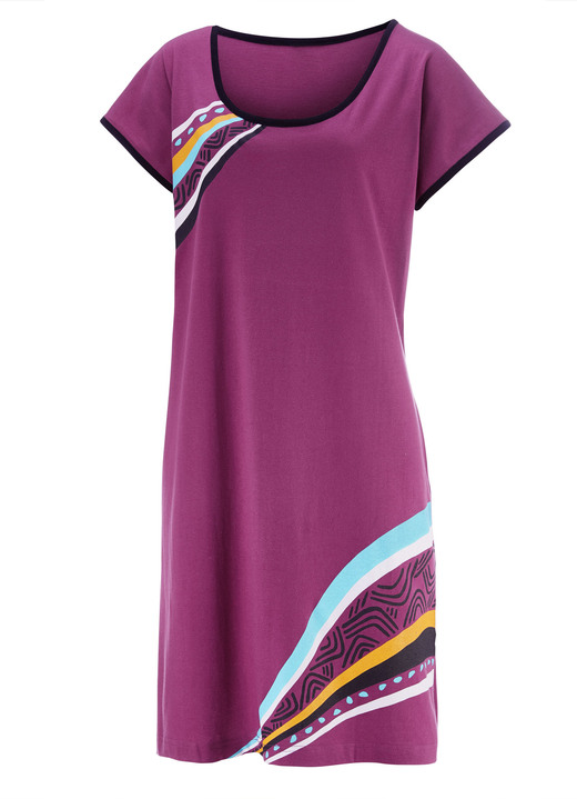 Nachthemden - Zweierpack Nachthemden, kürzer geschnitten aus Baumwolle, in Größe 036 bis 052, in Farbe 1X TÜRKIS, 1X KORALLE Ansicht 8