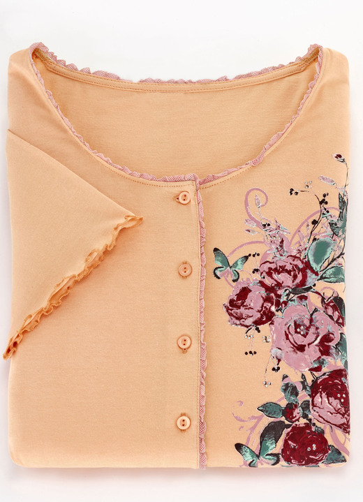 Nachthemden - Zweierpack Nachthemden aus nachhaltigem Baumwollanbau Ansicht 2 Nachthemden - Zweierpack Nachthemden aus nachhaltigem Baumwollanbau, in Größe 036 bis 060, in Farbe 1X APRICOT, 1X FLIEDER Ansicht 2