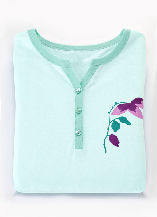 Nachthemden - Zweierpack Nachthemden, mit breiten Trägern und Knopfleiste , in Größe 038 bis 056, in Farbe 1X MINT, 1X ROSA Ansicht 2