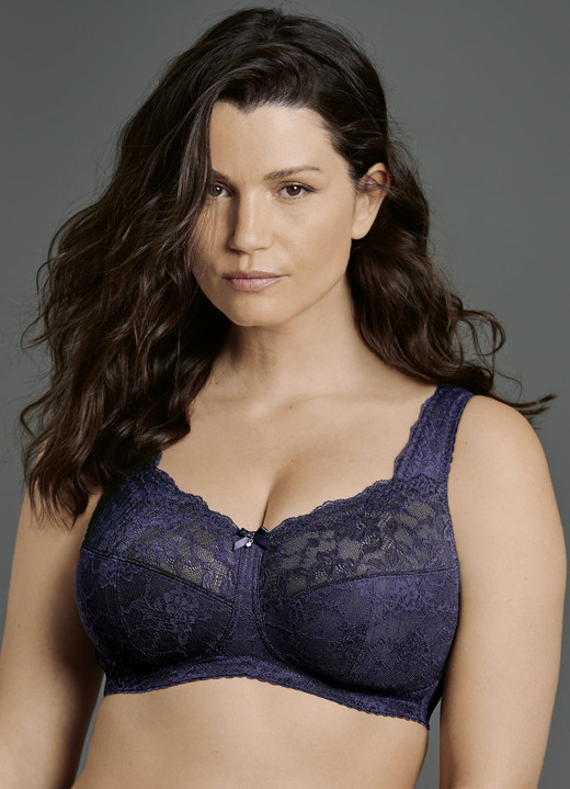 Soft-BH - Rosa Faia BH aus hübscher Elastikspitze, in Größe 075 bis 105, in Cup C, in Farbe MARINE Ansicht 4