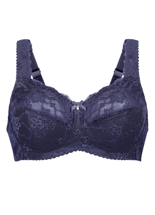 Soft-BH - Rosa Faia BH aus hübscher Elastikspitze, in Größe 075 bis 105, in Cup D, in Farbe MARINE Ansicht 7