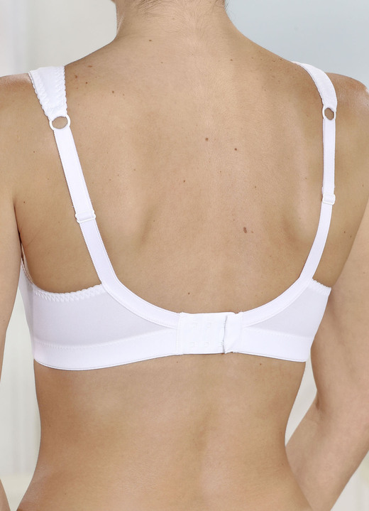 Soft-BH - Swegmark BH mit hübscher Elastikspitze, in Größe 075 bis 105, in Cup B, in Farbe WEISS Ansicht 3