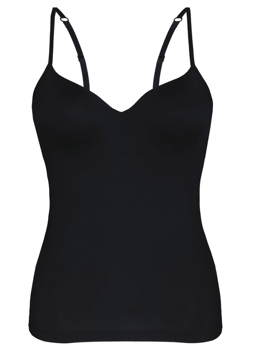 Bügel-BH - Sassa BH-Hemd mit eingearbeitetem Bügel-BH, in Größe 075 bis 095, in Cup D, in Farbe SCHWARZ Ansicht 2