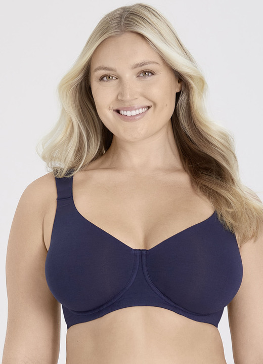 BHs - Miss Mary Bügel-BH mit hautsympathischer BIO-Baumwolle Ansicht 4 BHs - Miss Mary Bügel-BH mit hautsympathischer BIO-Baumwolle, in Größe 080 bis 105, in Cup B, in Farbe MARINE Ansicht 4