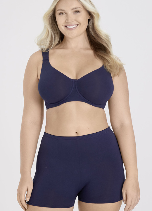BHs - Miss Mary Bügel-BH mit hautsympathischer BIO-Baumwolle Ansicht 3 BHs - Miss Mary Bügel-BH mit hautsympathischer BIO-Baumwolle, in Größe 080 bis 105, in Cup B, in Farbe MARINE Ansicht 3