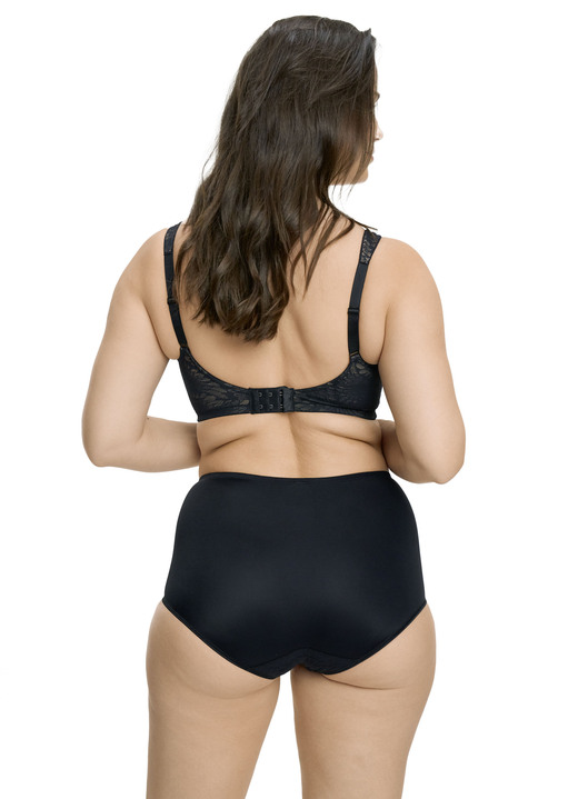 Soft-BH - Susa BH mit unterlegter Elastikspitze, in Größe 075 bis 100, in Cup B, in Farbe SCHWARZ-PUDER Ansicht 5