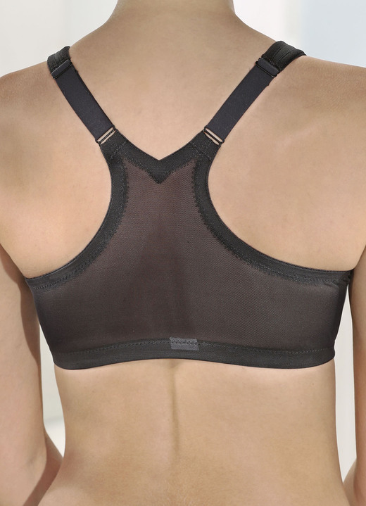 Soft-BH - Glamorise Stütz-BH mit praktischem Vorderverschluss, in Größe 090 bis 120, in Cup H, in Farbe SCHWARZ Ansicht 2