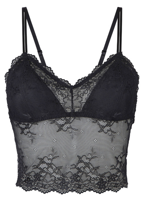 Soft-BH - Zauberhaftes LingaDore Bustier aus zarter Elastikspitze, in Größe L (40) bis XXL (44), in Farbe SCHWARZ Ansicht 4