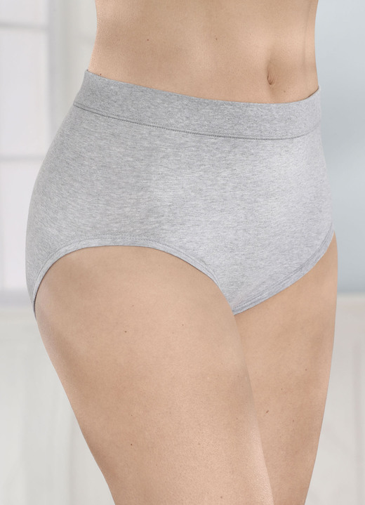 Slips - Dreierpack Slips mit bequemem Weichbund, in Größe L (44/46) bis XXL (52/54), in Farbe GRAU MELIERT Ansicht 1