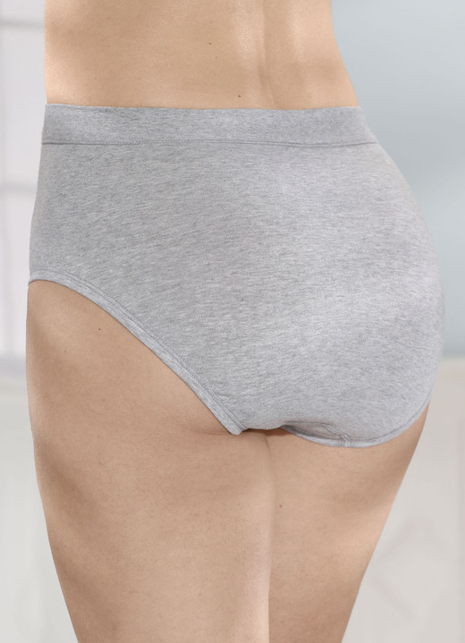 Slips - Dreierpack Slips mit bequemem Weichbund, in Größe L (44/46) bis XXL (52/54), in Farbe GRAU MELIERT Ansicht 2
