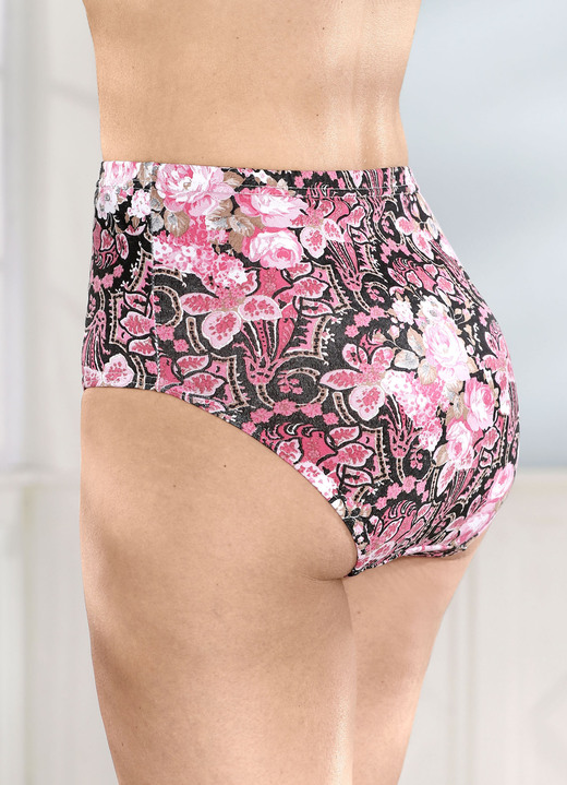 Slips - Fünferpack Slips mit buntem Druckdessin Ansicht 2 Slips - Fünferpack Slips mit buntem Druckdessin, in Größe 038 bis 056, in Farbe SCHWARZ-PINK-BUNT Ansicht 2