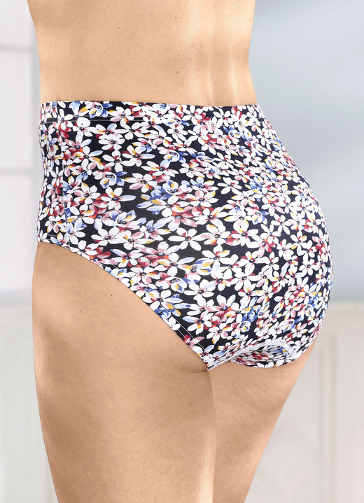 Slips - Viererpack Slips mit farbbrillantem Blümchendessin, in Größe 038 bis 054, in Farbe MARINE-WEISS-BUNT Ansicht 2