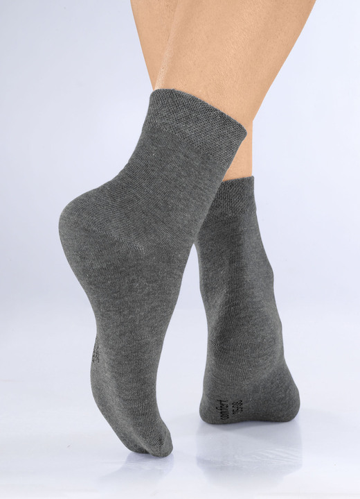 Strümpfe - Fünferpack Socken mit extraweichem Komfortbund, in Größe 1 (Schuhgr. 35-38) bis 3 (Schuhgr. 43-46), in Farbe 3X ANTHRAZIT MELIERT, 2X SCHWARZ Ansicht 1