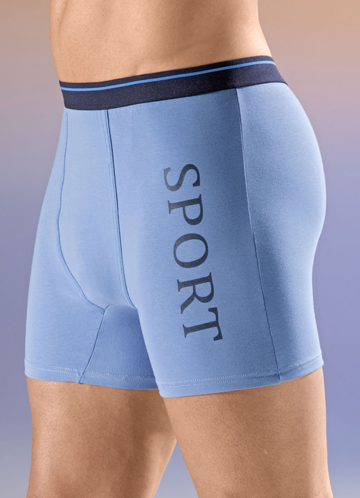 Unterwäsche - Viererpack Pants mit Elastikbund, in Größe 004 bis 011, in Farbe 2X HELLBLAU, 2X MARINE Ansicht 1