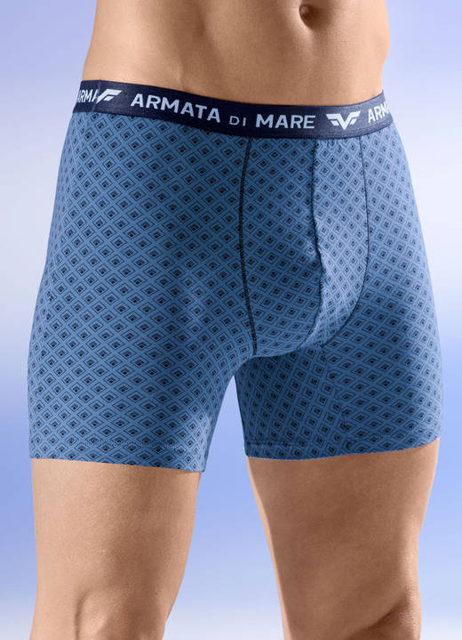 Unterwäsche - Dreierpack Pants mit Elastikbund, in Größe 005 bis 011, in Farbe 2X BLAU-MARINE, 1X UNI MARINE