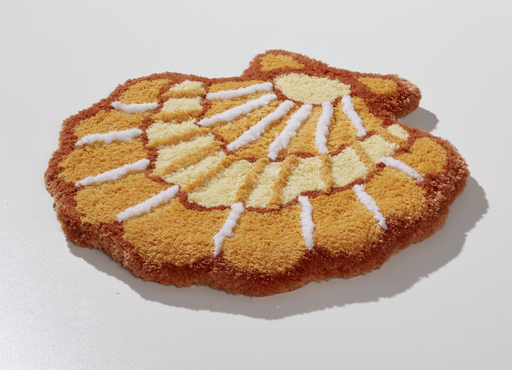 Badgarnituren - Barfußweiche Badgarnitur in Muschel-Optik, in Größe 100 (Vorleger halbrund, 50/ 80 cm) bis 112 (WC-Deckelbezug, 47/ 50 cm), in Farbe BLAU Ansicht 4