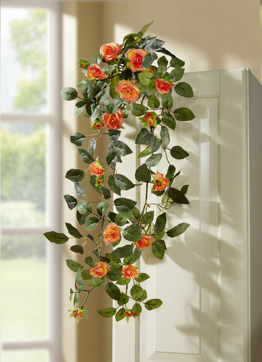 Kunst- & Textilpflanzen - Rosenhänger, in Farbe ORANGE Ansicht 1