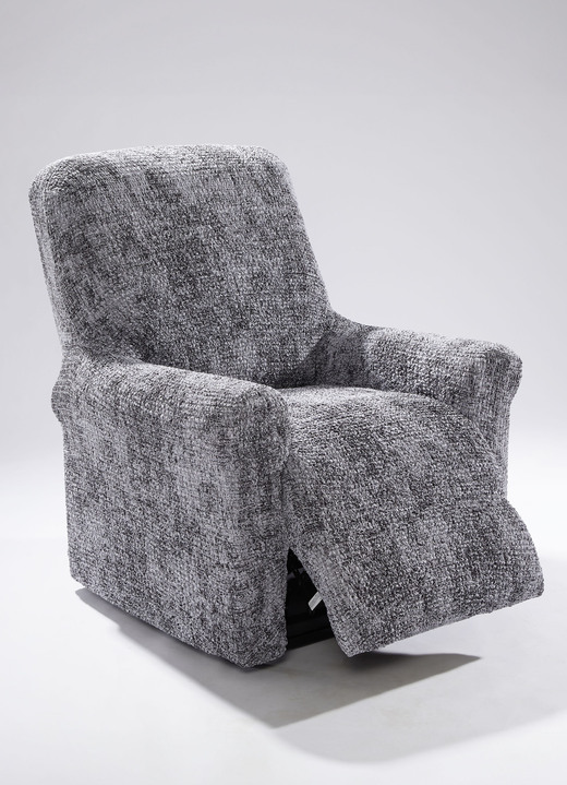 Sessel- & Sofaüberwürfe - Stretchbezüge in Mikrofaser-Qualität, in Größe 05 (TV-Sessel-Bezug) bis 103 (3-Sitzer-Bezug), in Farbe GRAU Ansicht 1