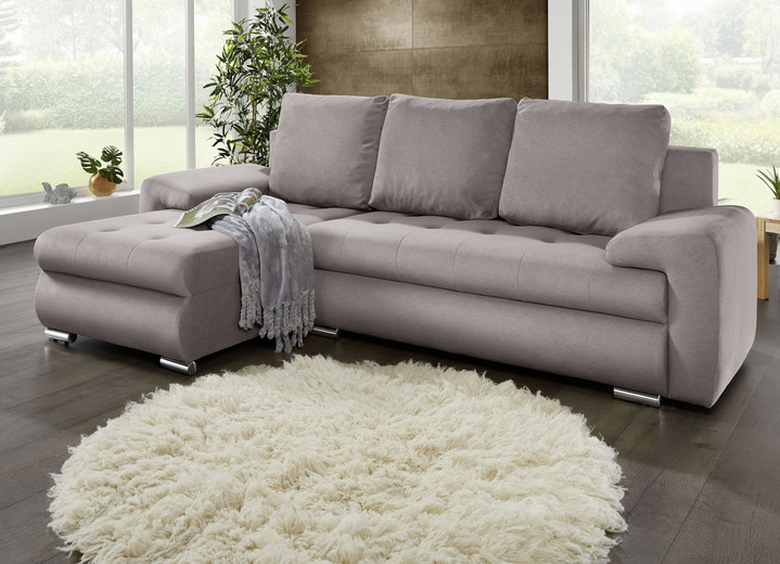 Funktions-Polstermöbel - Polsterecke mit Bettfunktion und Bettkasten, in Farbe ANTHRAZIT Ansicht 9