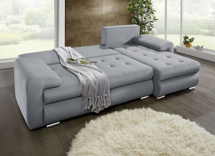 Funktions-Polstermöbel - Polsterecke mit Bettfunktion und Bettkasten, in Farbe ANTHRAZIT Ansicht 8