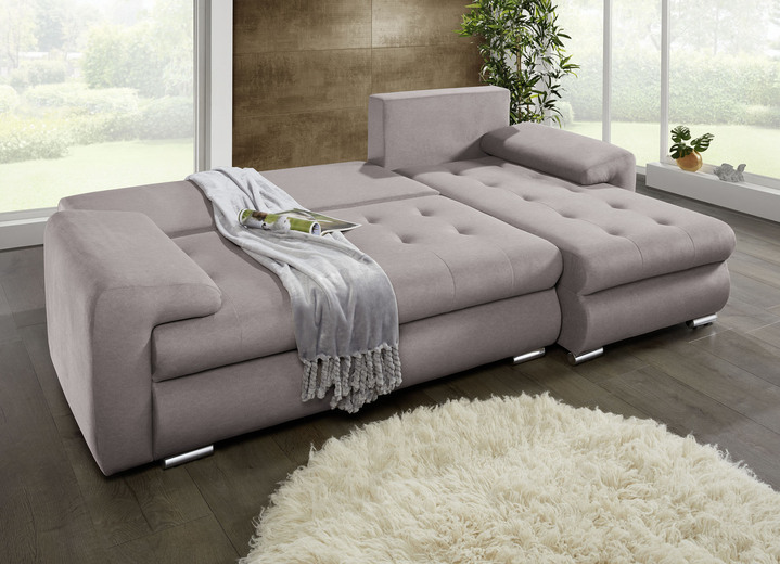 Funktions-Polstermöbel - Polsterecke mit Bettfunktion und Bettkasten, in Farbe ANTHRAZIT Ansicht 4