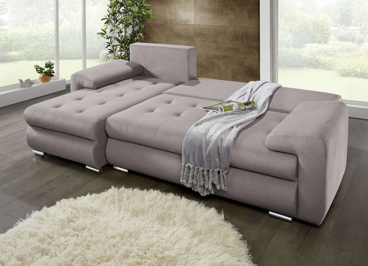 Funktions-Polstermöbel - Polsterecke mit Bettfunktion und Bettkasten, in Farbe ANTHRAZIT Ansicht 10