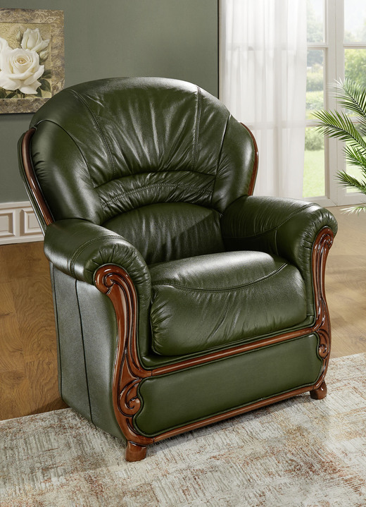 Polstermöbel - Frei im Raum aufstellbare Polstermöbel mit Lederbezug, in Farbe BORDEAUX, in Ausführung Leder-Sessel Ansicht 7