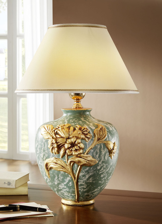 Lampen & Leuchten - Tischleuchte aus italienischer Keramik, in Farbe BEIGE-BUNT Ansicht 2