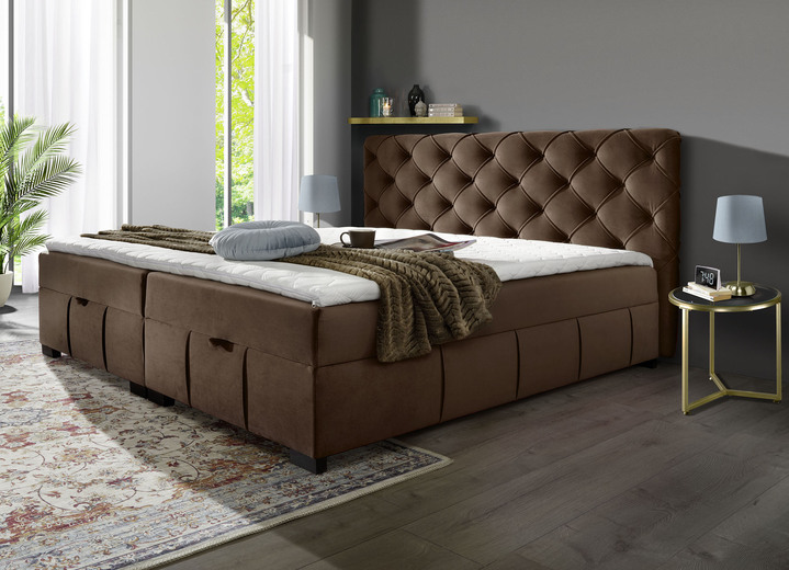 Betten - Boxspringbett mit Kaltschaumtopper Ansicht 14 Betten - Boxspringbett mit Kaltschaumtopper, in Farbe ROT Ansicht 14