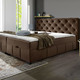 Betten - Boxspringbett mit Kaltschaumtopper – Farbe BRAUN – Ansicht 4 Betten - Boxspringbett mit Kaltschaumtopper, in Farbe ROT – Farbe BRAUN – Ansicht 4