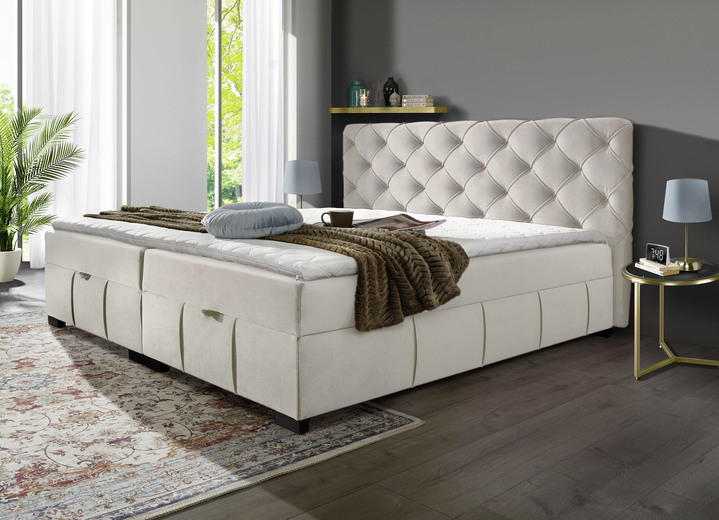 Betten - Boxspringbett mit Kaltschaumtopper Ansicht 12 Betten - Boxspringbett mit Kaltschaumtopper, in Farbe ROT Ansicht 12