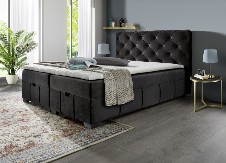 Betten - Boxspringbett mit Kaltschaumtopper Ansicht 10 Betten - Boxspringbett mit Kaltschaumtopper, in Farbe ROT Ansicht 10