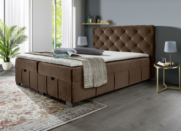 Betten - Boxspringbett mit Kaltschaumtopper Ansicht 11 Betten - Boxspringbett mit Kaltschaumtopper, in Farbe ROT Ansicht 11