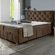 Betten - Boxspringbett mit Kaltschaumtopper – Farbe BRAUN – Ansicht 3 Betten - Boxspringbett mit Kaltschaumtopper, in Farbe ROT – Farbe BRAUN – Ansicht 3