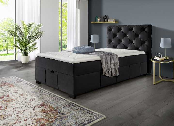 Betten - Boxspringbett mit Kaltschaumtopper Ansicht 15 Betten - Boxspringbett mit Kaltschaumtopper, in Farbe ROT Ansicht 15