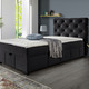 Betten - Boxspringbett mit Kaltschaumtopper – Farbe ANTHRAZIT – Ansicht 3 Betten - Boxspringbett mit Kaltschaumtopper, in Farbe ROT – Farbe ANTHRAZIT – Ansicht 3