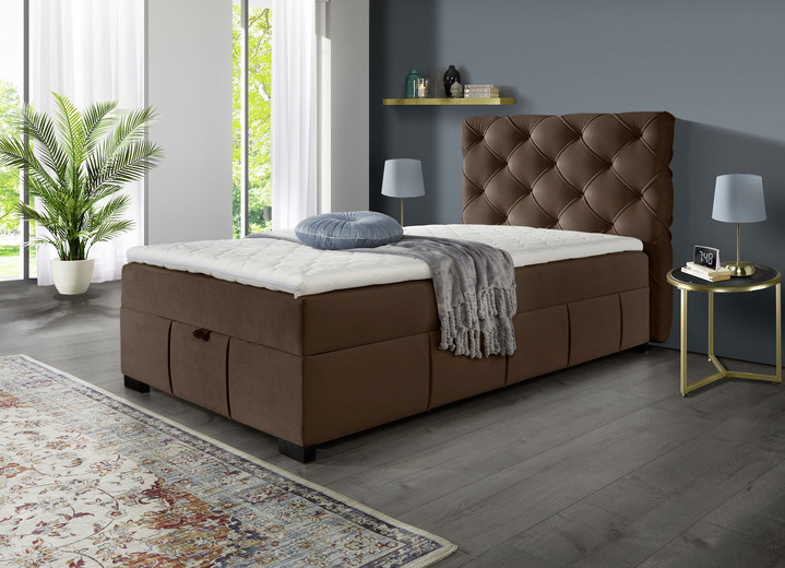 Betten - Boxspringbett mit Kaltschaumtopper Ansicht 6 Betten - Boxspringbett mit Kaltschaumtopper, in Farbe ROT Ansicht 6