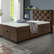 Betten - Boxspringbett mit Kaltschaumtopper – Farbe BRAUN – Ansicht 1 Betten - Boxspringbett mit Kaltschaumtopper, in Farbe ROT – Farbe BRAUN – Ansicht 1