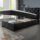 Betten - Boxspringbett mit Kaltschaumtopper – Farbe ANTHRAZIT – Ansicht 4 Betten - Boxspringbett mit Kaltschaumtopper, in Farbe ROT – Farbe ANTHRAZIT – Ansicht 4