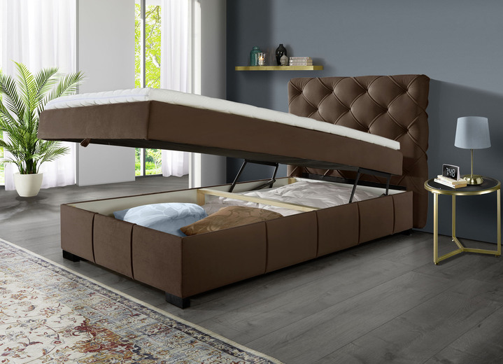 Betten - Boxspringbett mit Kaltschaumtopper Ansicht 7 Betten - Boxspringbett mit Kaltschaumtopper, in Farbe ROT Ansicht 7
