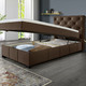 Betten - Boxspringbett mit Kaltschaumtopper – Farbe BRAUN – Ansicht 2 Betten - Boxspringbett mit Kaltschaumtopper, in Farbe ROT – Farbe BRAUN – Ansicht 2