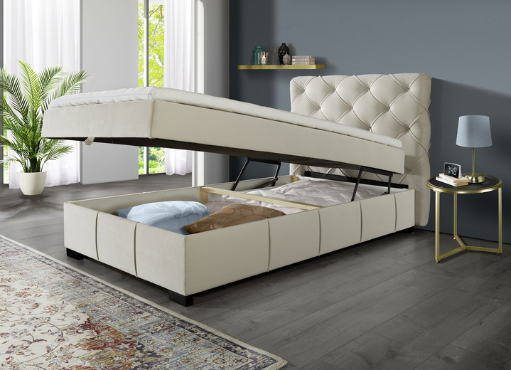 Betten - Boxspringbett mit Kaltschaumtopper Ansicht 5 Betten - Boxspringbett mit Kaltschaumtopper, in Farbe ROT Ansicht 5
