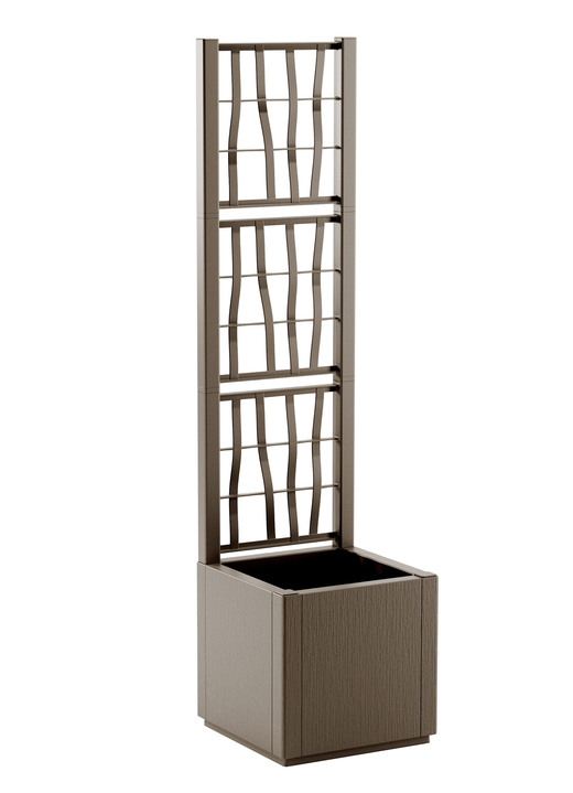 Blumentöpfe und Pflanzgefäße - Pflanzkasten aus recyceltem Polypropylen, in Farbe GRÜN, in Ausführung Mit Spalier, schmal Ansicht 20