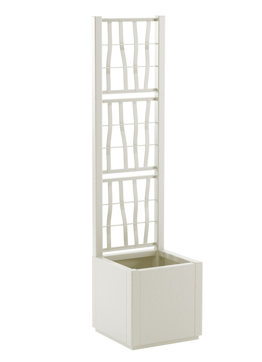 Blumentöpfe und Pflanzgefäße - Pflanzkasten aus recyceltem Polypropylen, in Farbe GRÜN, in Ausführung Mit Spalier, schmal Ansicht 21