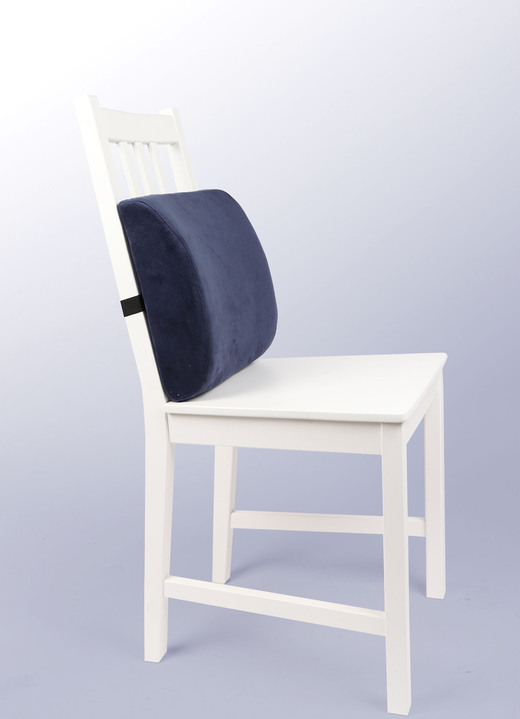 Gesunder Rücken - Lendenkissen  aus anpassungsfähigem Memory Foam, in Farbe BLAU Ansicht 1