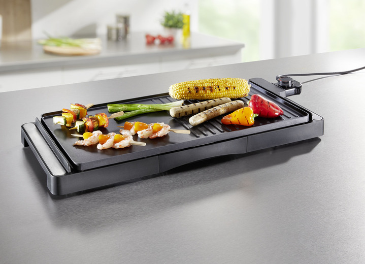 Kochen & Grillen - Elektrischer In- und Outdoor Tischgrill, in Farbe SCHWARZ
